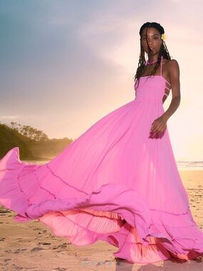 NWT * Free People Pink Strappy Maxi Dress XS